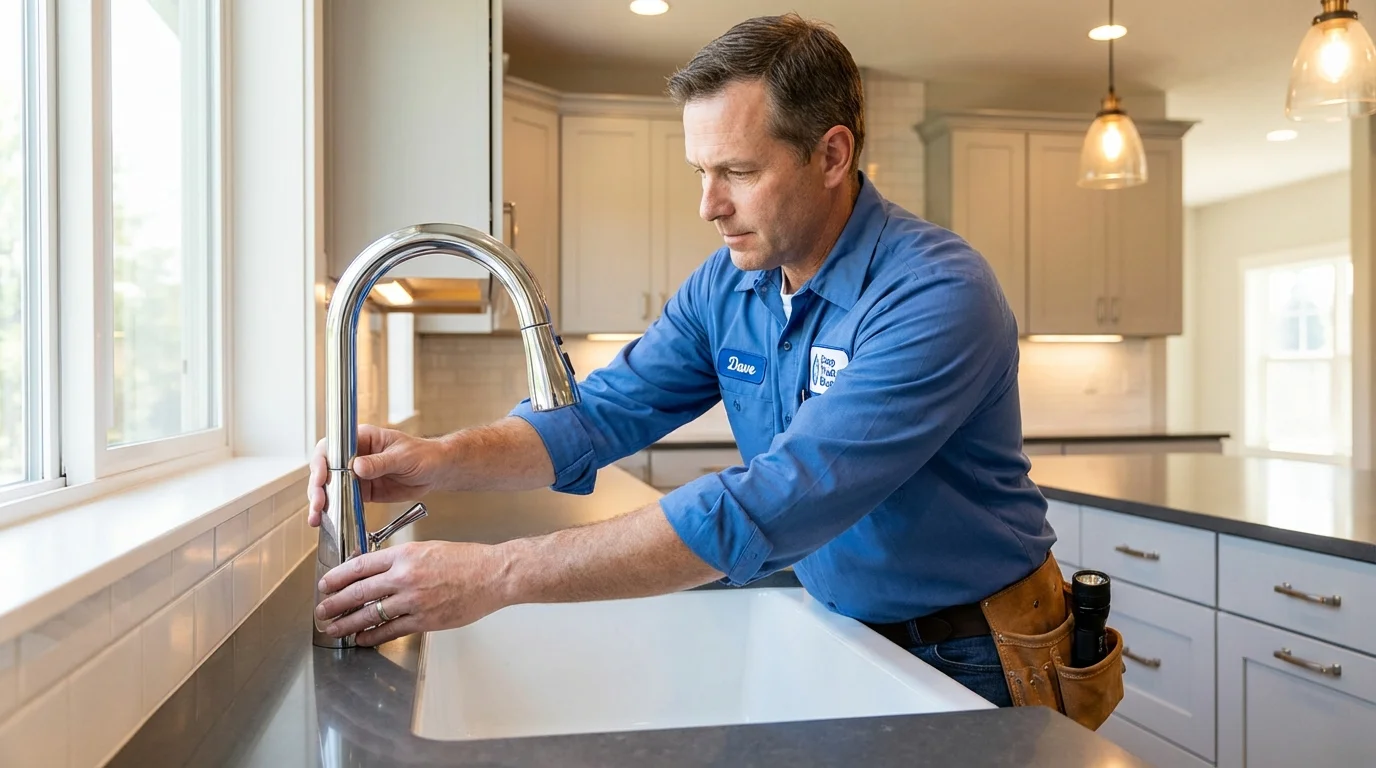 Kitchen faucet installation by Johns Plumbing LLC in Harrisonburg
